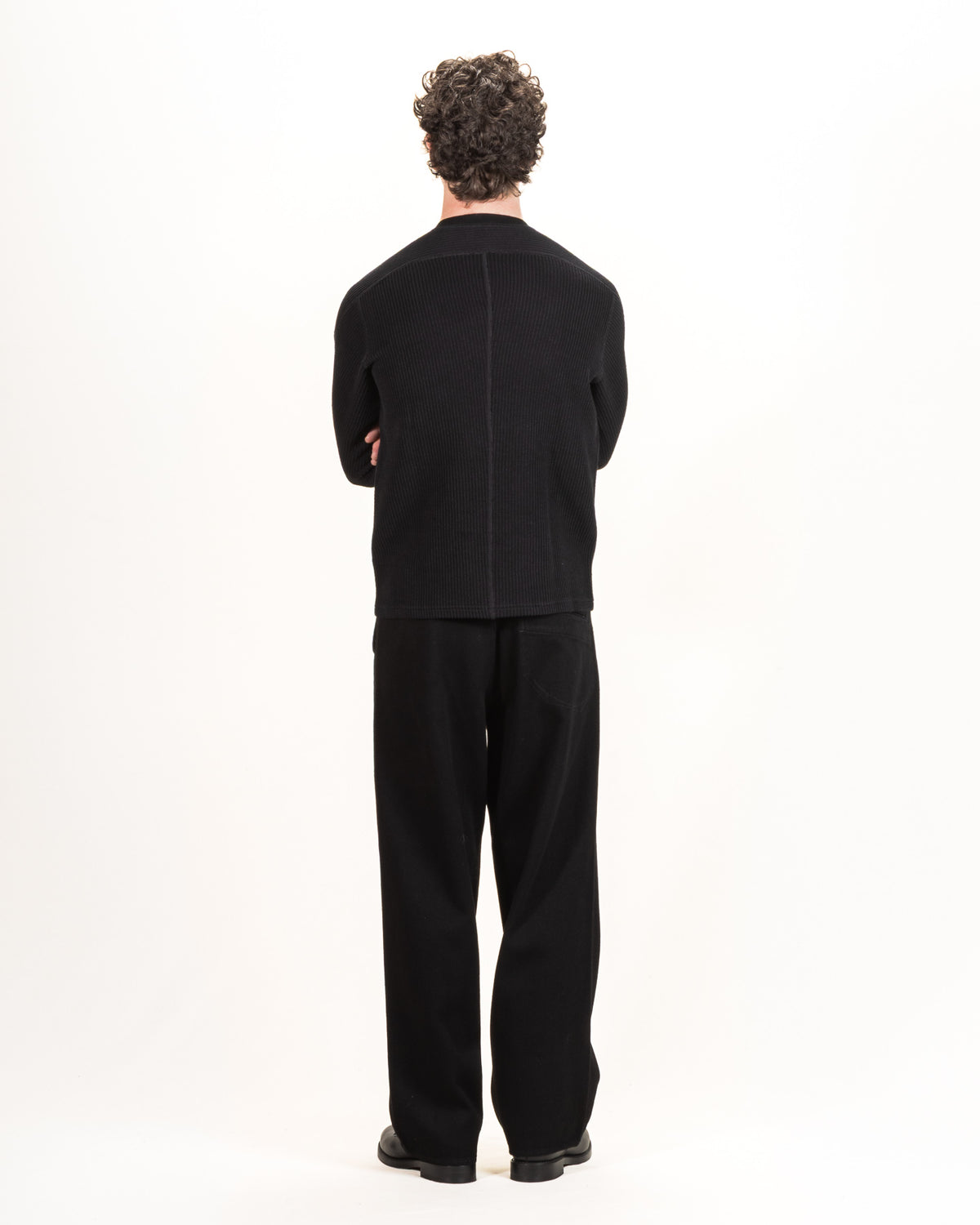 MotivMfg Swedish Thermal Shirt - Black Cotton/Linen Rib Jersey - Standard & Strange