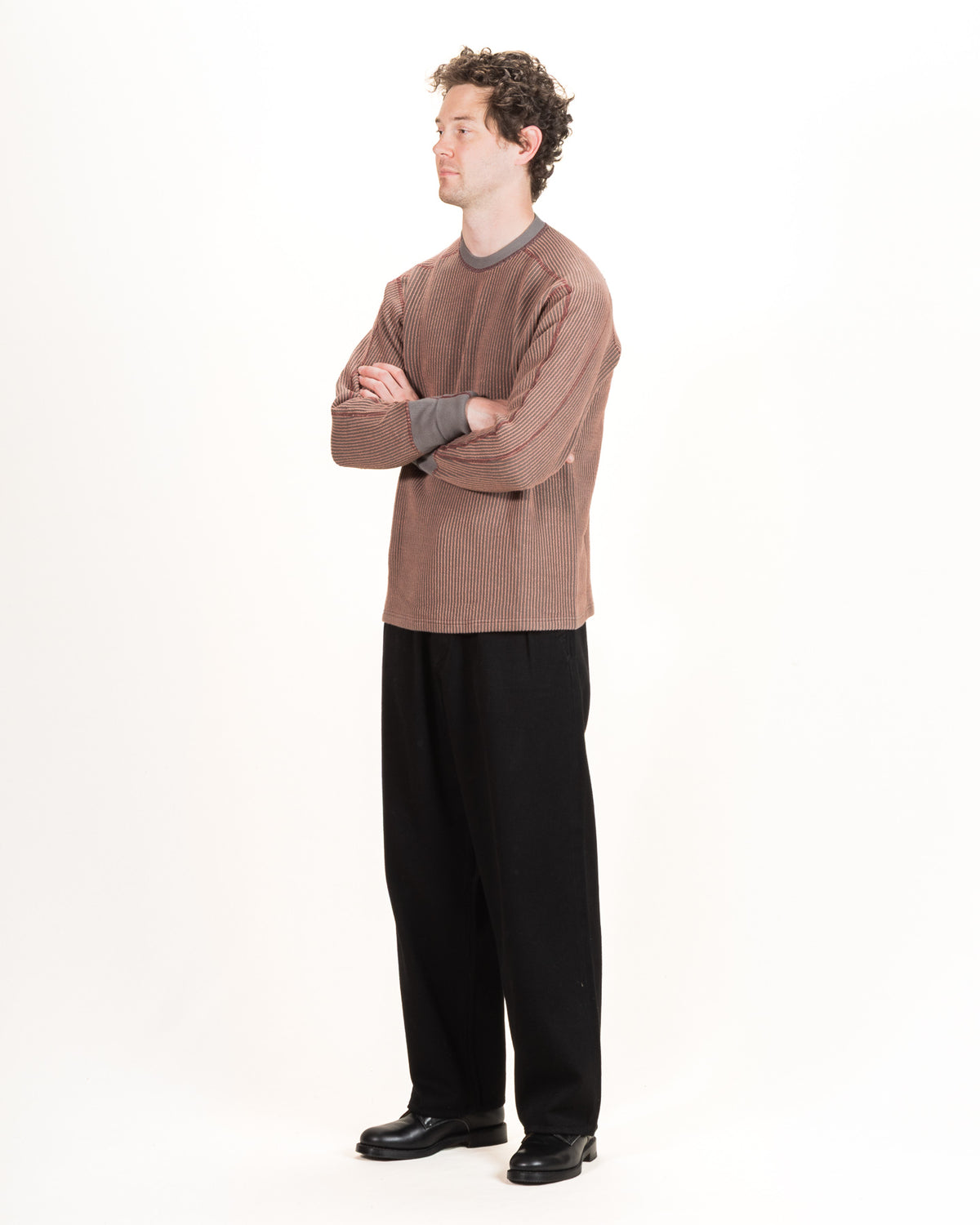 MotivMfg Swedish Thermal Shirt - Garnet Cotton/Linen Rib Jersey - Standard & Strange