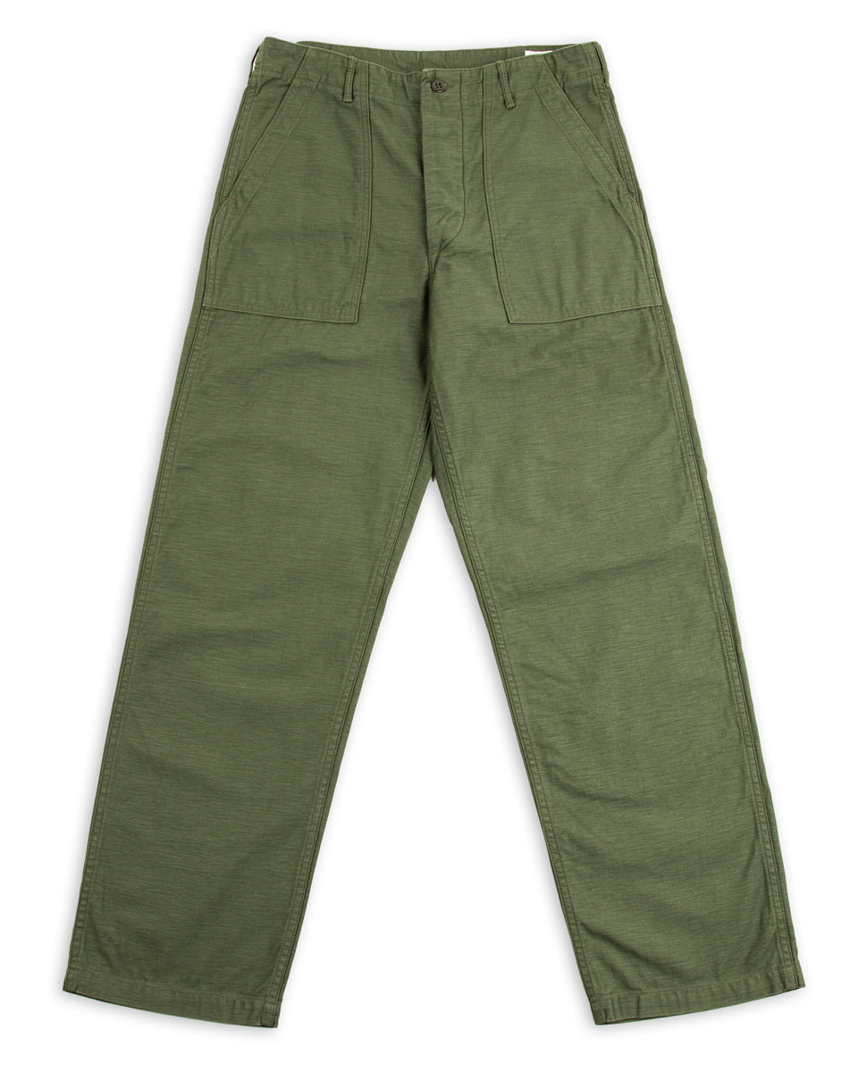 OrSlow Fatigue Pants - Regular Fit - Olive Reverse Sateen - Standard & Strange