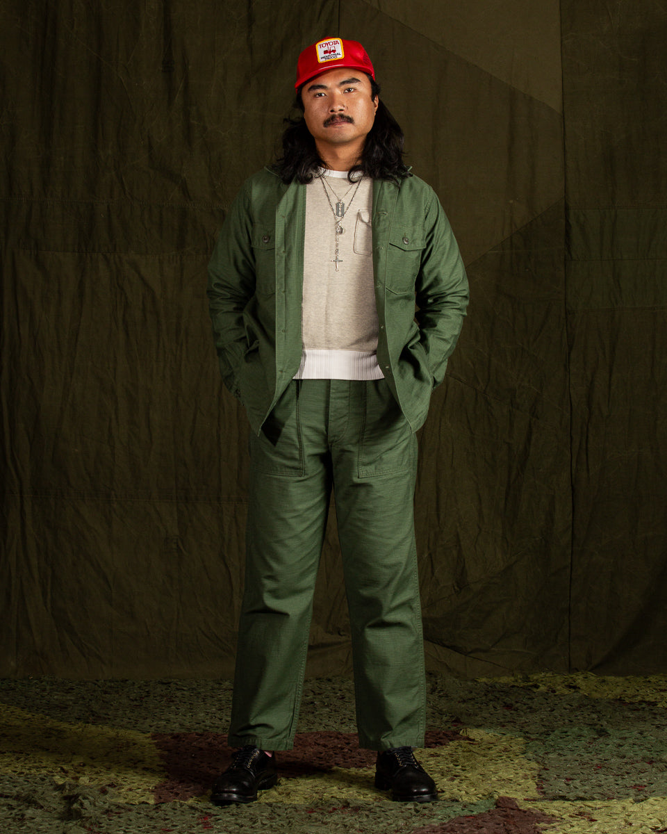 OrSlow Fatigue Shirt - Olive Reverse Sateen - Standard & Strange