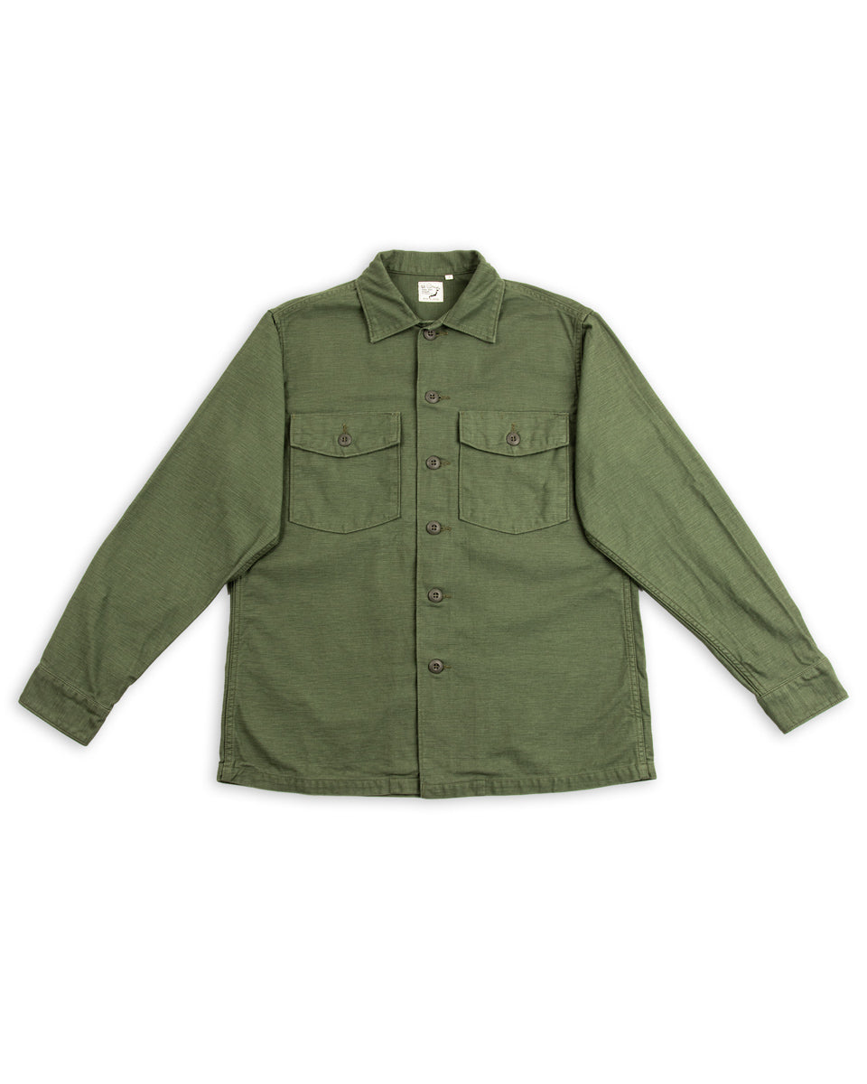 OrSlow Fatigue Shirt - Olive Reverse Sateen - Standard & Strange