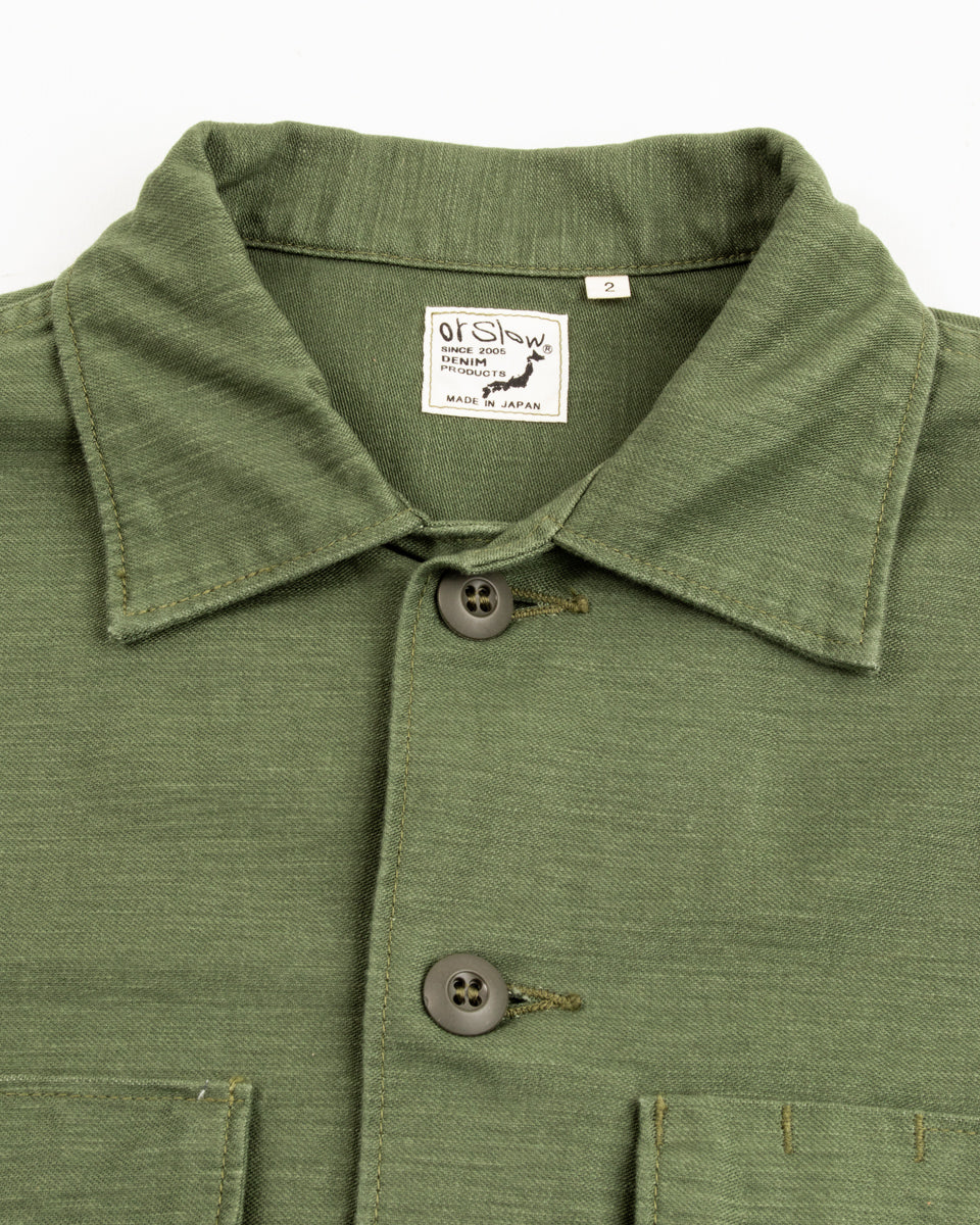 OrSlow Fatigue Shirt - Olive Reverse Sateen - Standard & Strange
