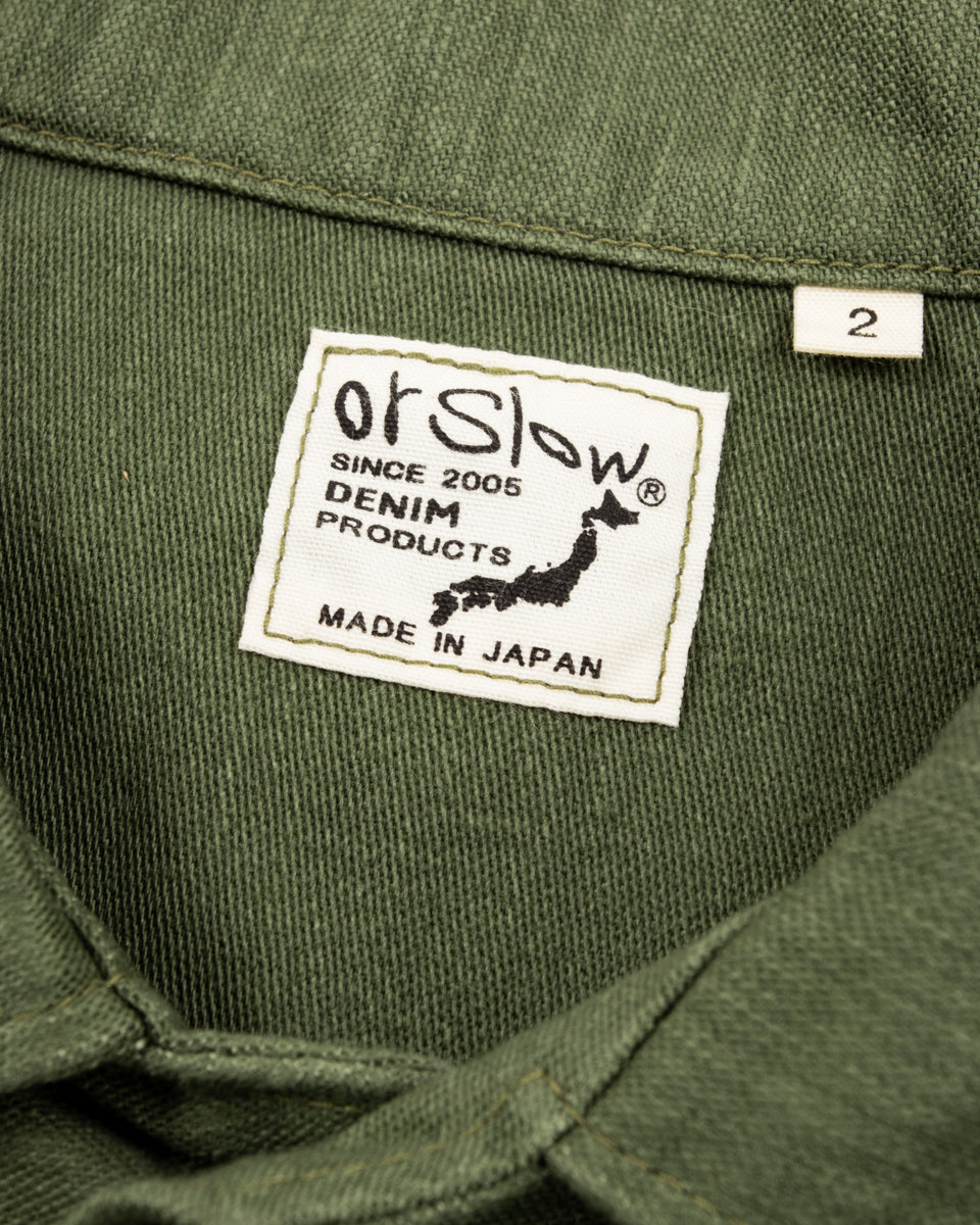 OrSlow Fatigue Shirt - Olive Reverse Sateen - Standard & Strange