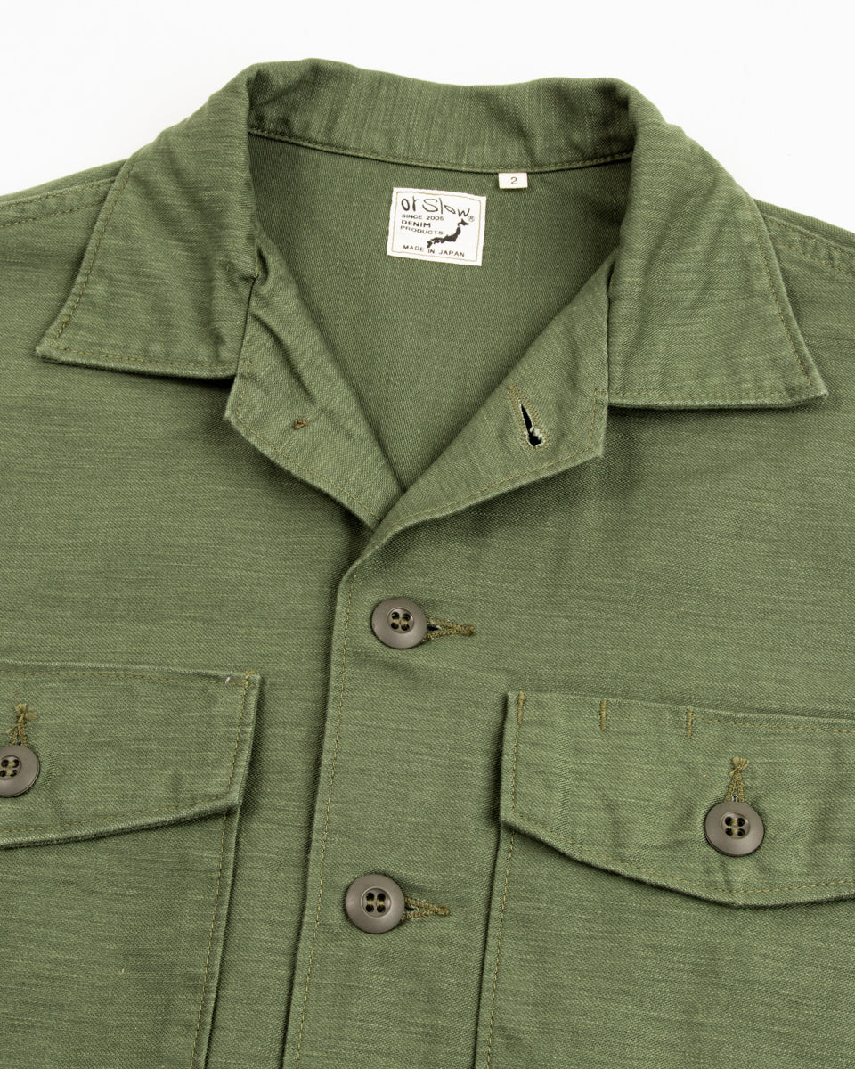 OrSlow Fatigue Shirt - Olive Reverse Sateen - Standard & Strange