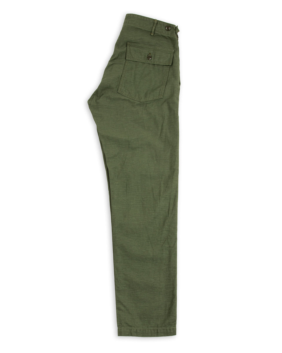 OrSlow Slim Fit Fatigue Pants - Olive Reverse Sateen - Standard & Strange