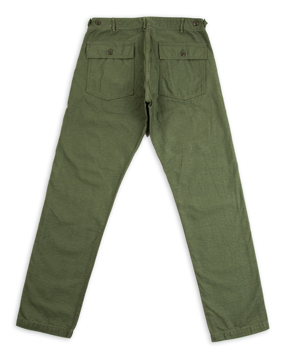 OrSlow Slim Fit Fatigue Pants - Olive Reverse Sateen - Standard & Strange