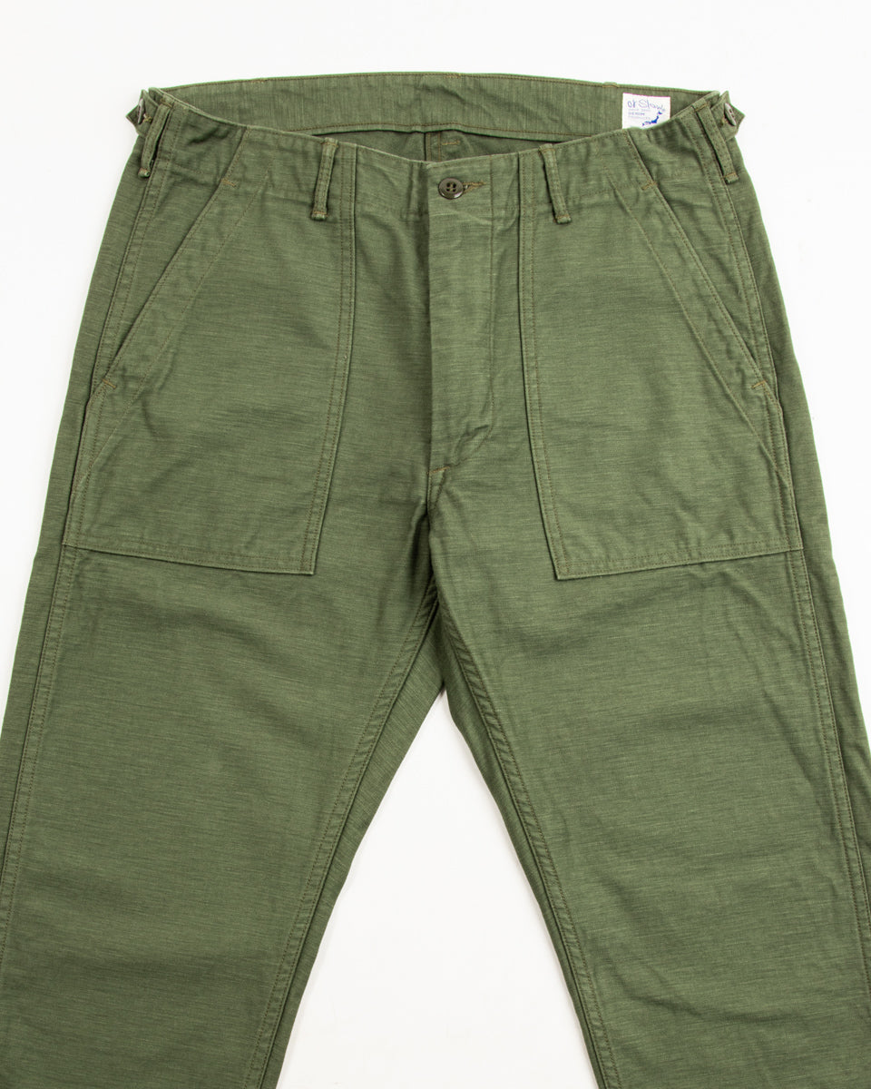 OrSlow Slim Fit Fatigue Pants - Olive Reverse Sateen - Standard & Strange