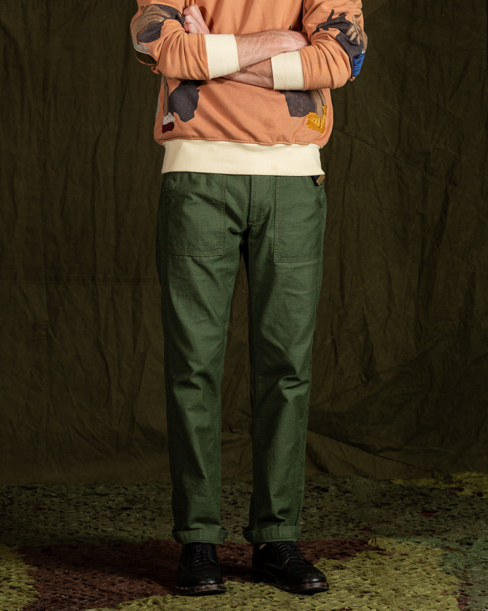 OrSlow Slim Fit Fatigue Pants - Olive Reverse Sateen - Standard & Strange