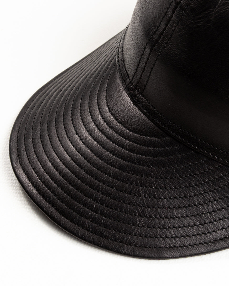 Papa Nui A-26 Cap - Black Shinki Horsehide - Standard & Strange