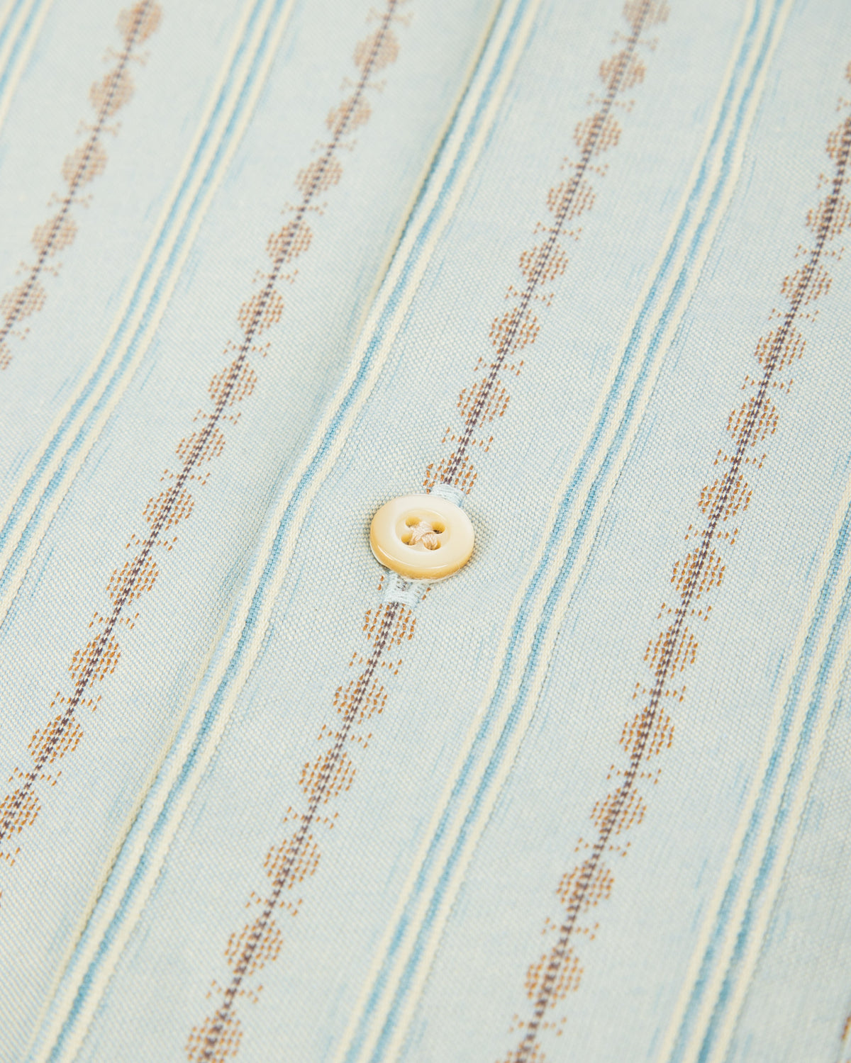 Prequel S&S x Prequel Short Open Collar Shirt - Blue Double Woven Dobby Stripe - Standard & Strange
