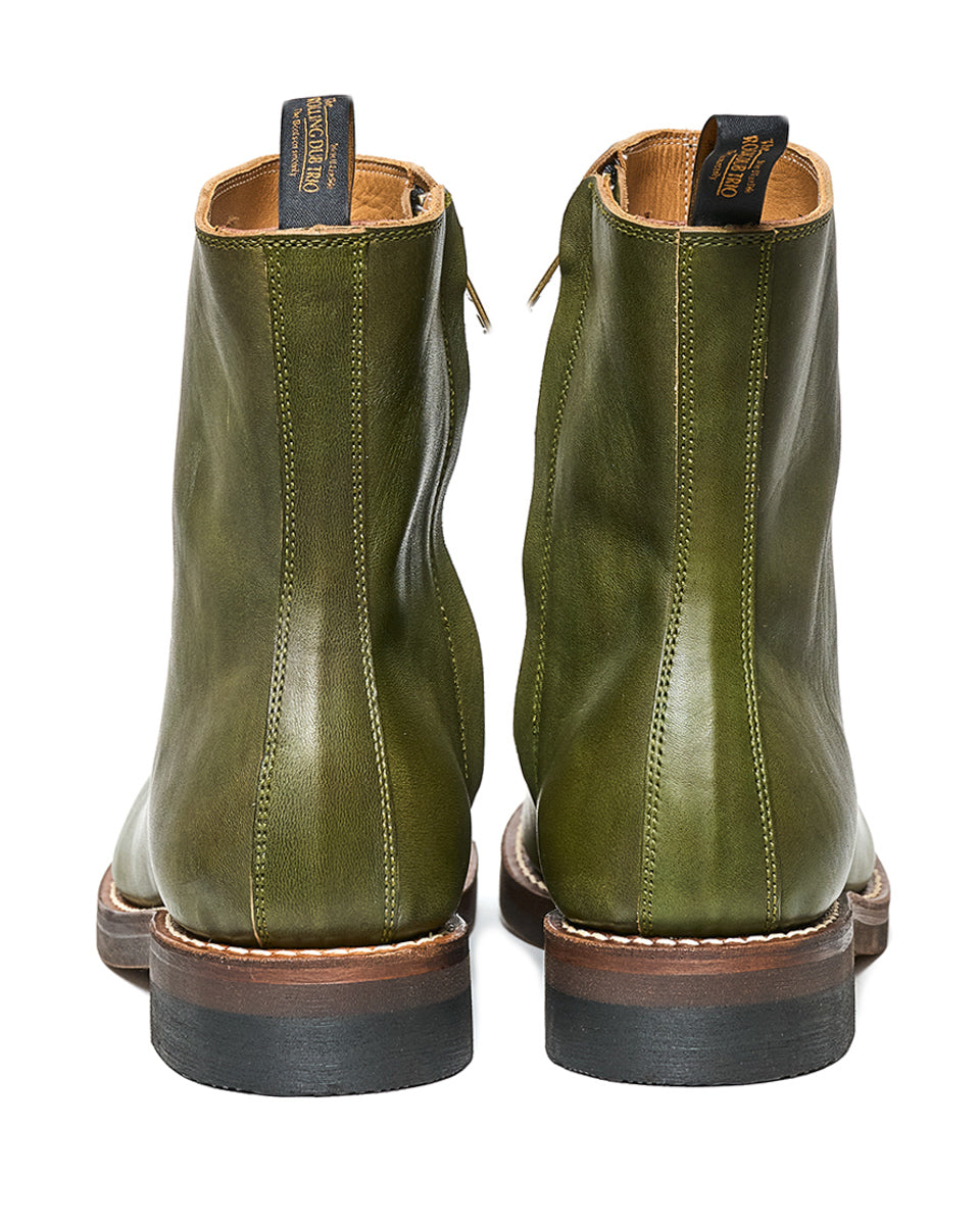 Rolling Dub Trio Pre-order [Pre-Order for Early / Mid 2025 Delivery] Casper Side Zip Boot - Green Horsehide - Standard & Strange