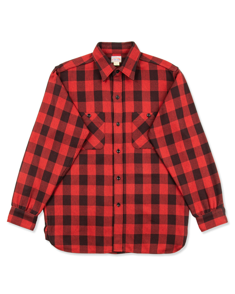 The Real McCoy's 8HU Twisted-Yarn Buffalo Check Flannel Shirt - Red/Black - Standard & Strange
