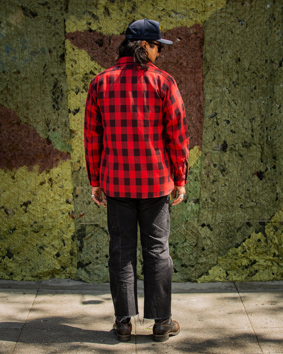 The Real McCoy's 8HU Twisted-Yarn Buffalo Check Flannel Shirt - Red/Black - Standard & Strange
