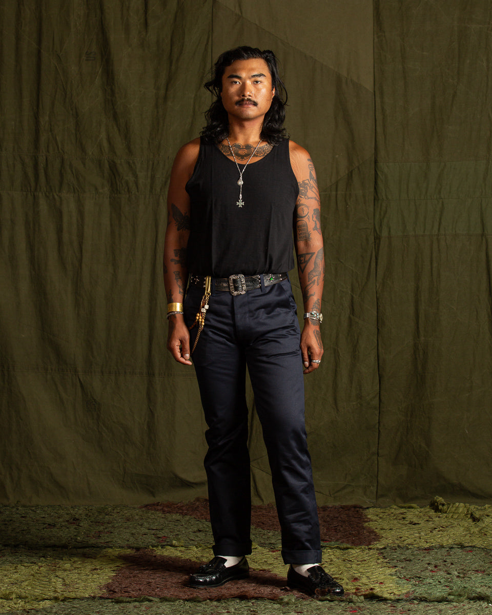 The Real McCoy's Blue Seal Chinos - Navy - Standard & Strange