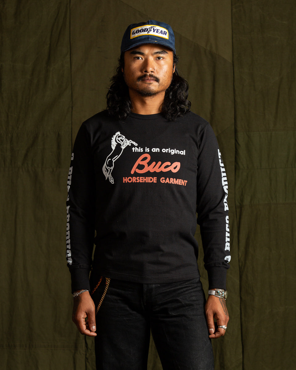 The Real McCoy's Buco L/S Tee / Original Buco - Black - Standard & Strange
