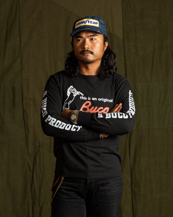 The Real McCoy's Buco L/S Tee / Original Buco - Black - Standard