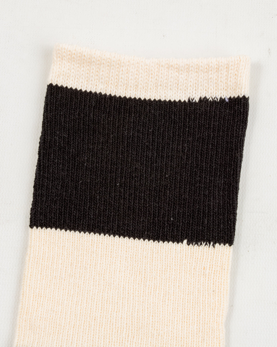 The Real McCoy's Buco Striped Action Socks - White/Black - Standard & Strange
