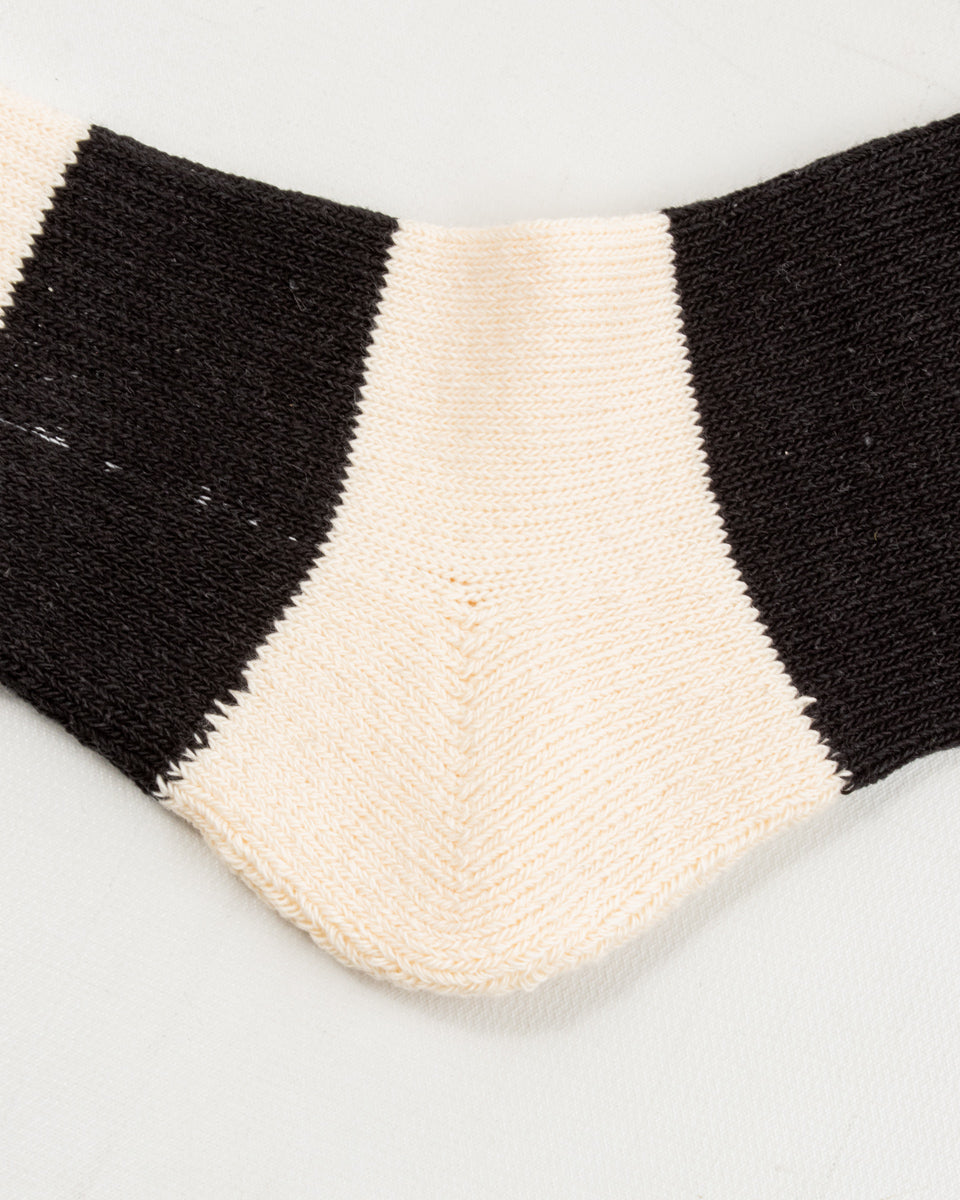 The Real McCoy's Buco Striped Action Socks - White/Black - Standard & Strange