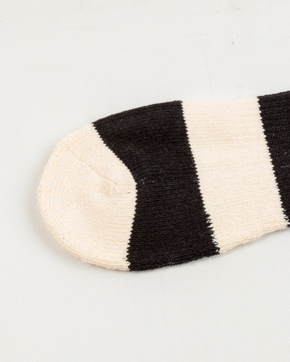 The Real McCoy's Buco Striped Action Socks - White/Black - Standard & Strange