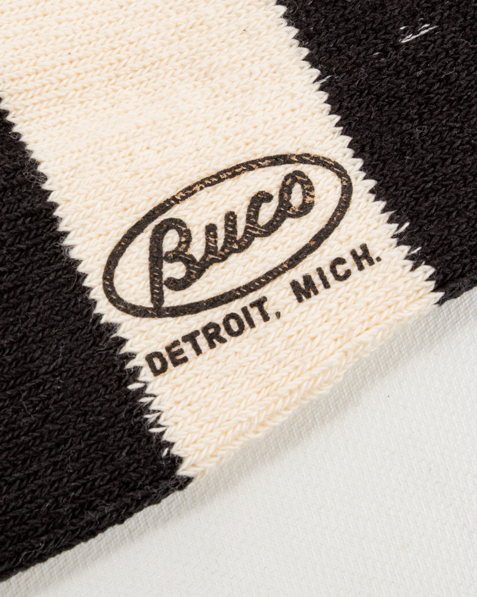 The Real McCoy's Buco Striped Action Socks - White/Black - Standard & Strange