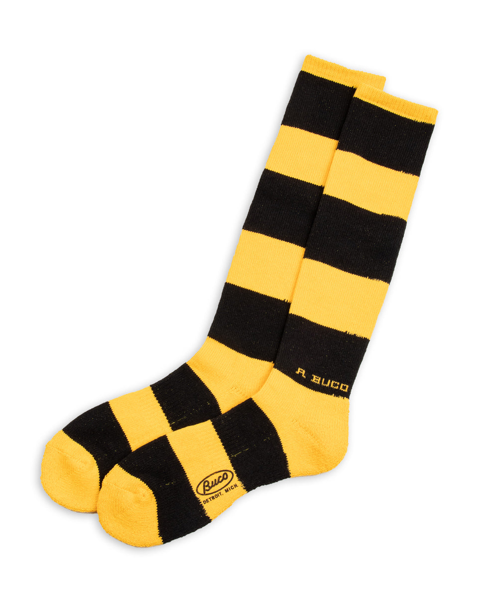 The Real McCoy's Buco Striped Action Socks - Yellow/Black - Standard & Strange