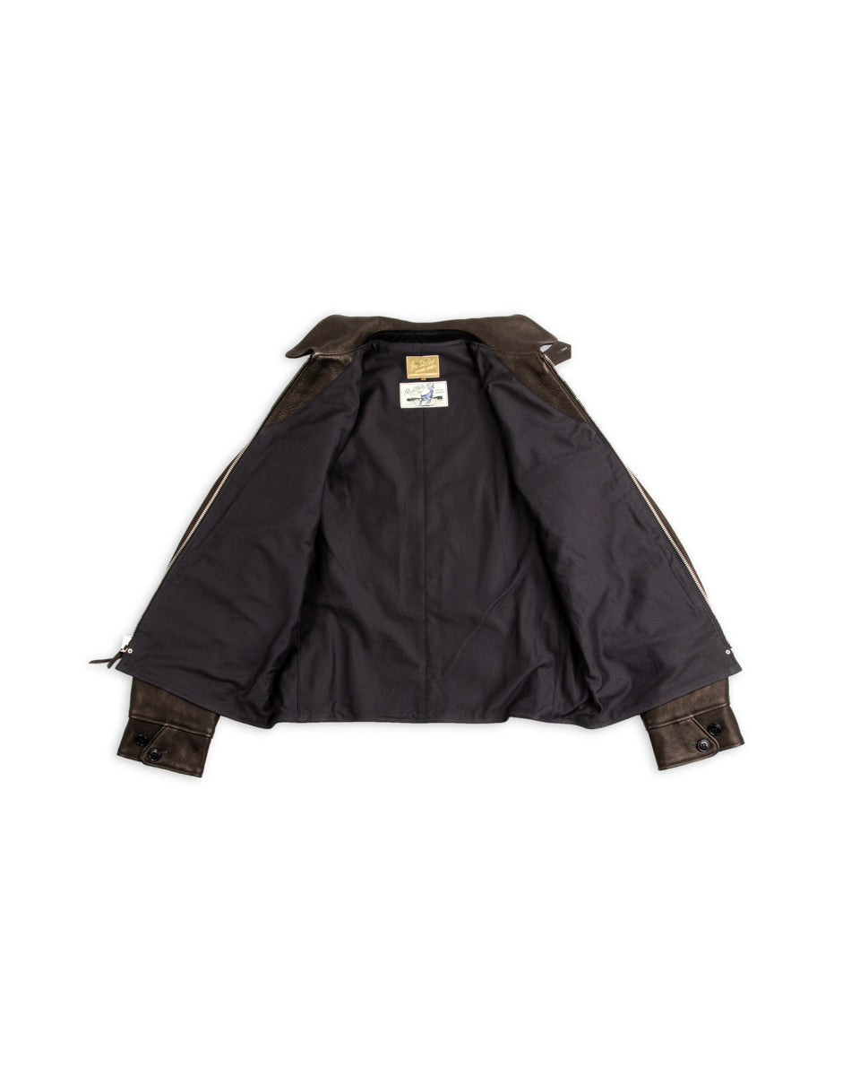 The Real McCoy's Freeman 30s Sports Jacket (Deerskin) - Black - Standard & Strange