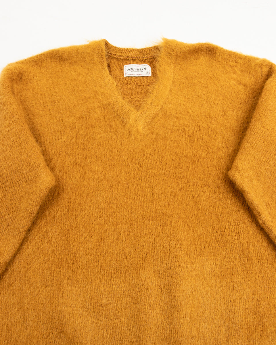 The Real McCoy's Joe McCoy Mohair V-Neck Sweater - Mustard - Standard & Strange