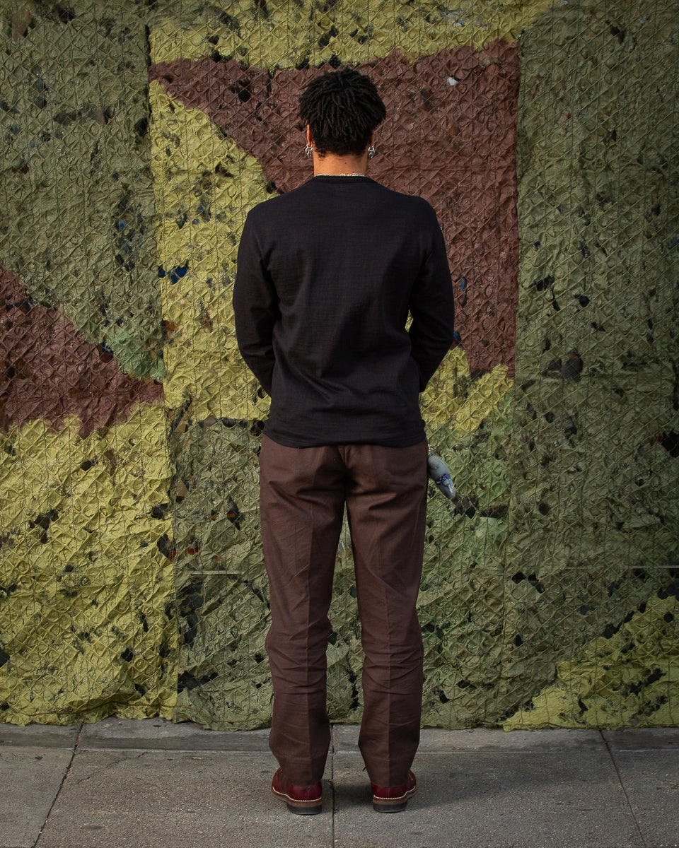 The Real McCoy's Loopwheeled Athletic Longsleeve Tee - Black - Standard & Strange