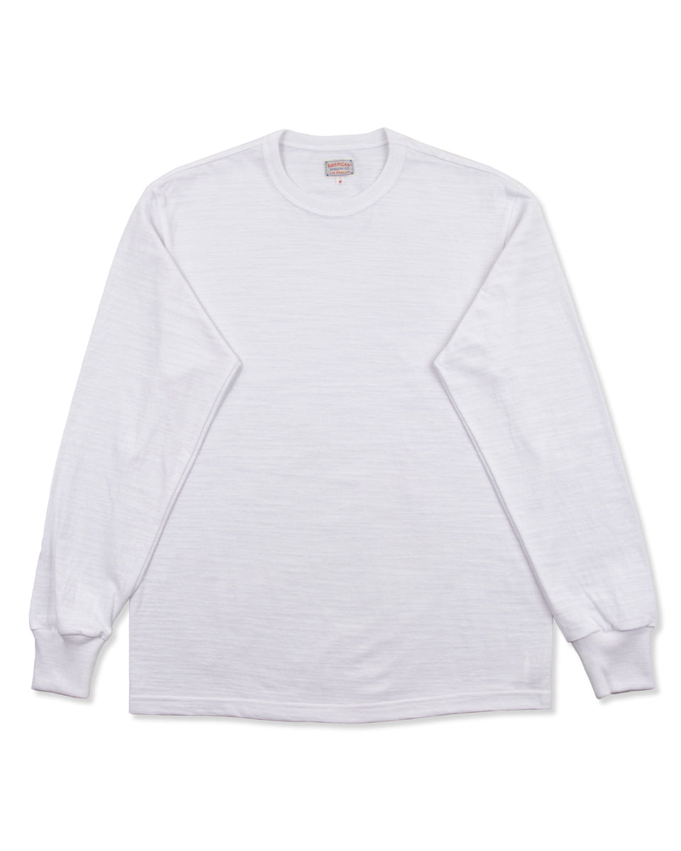 The Real McCoy's Loopwheeled Athletic Longsleeve Tee - White - Standard & Strange