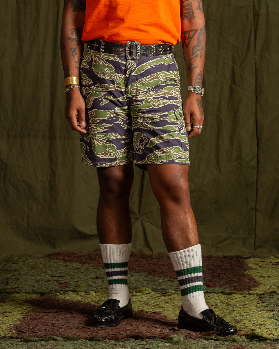 The Real McCoy's Tiger Camouflage Civilian Shorts - Late War Green - Standard & Strange