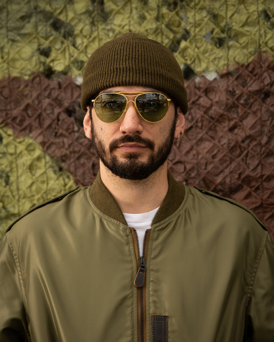 The Real McCoy's Flying Sun Aviator Sunglasses - Gold - Standard & Strange