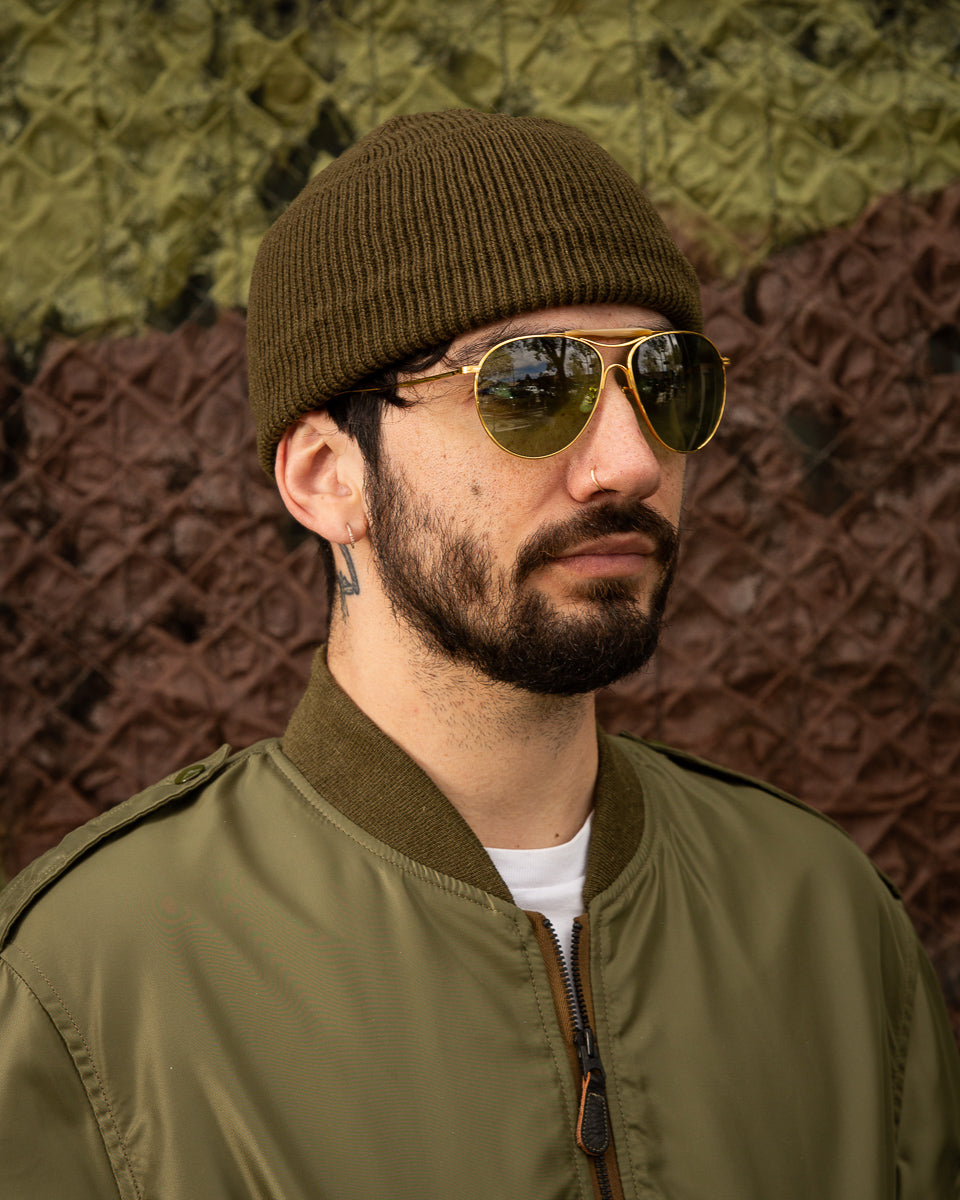 The Real McCoy's Flying Sun Aviator Sunglasses - Gold - Standard & Strange