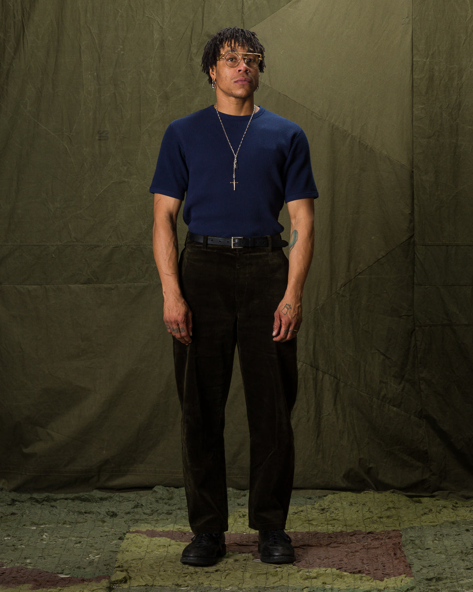 The Real McCoy's Waffle Thermal Shirt S/S - Navy - Standard & Strange