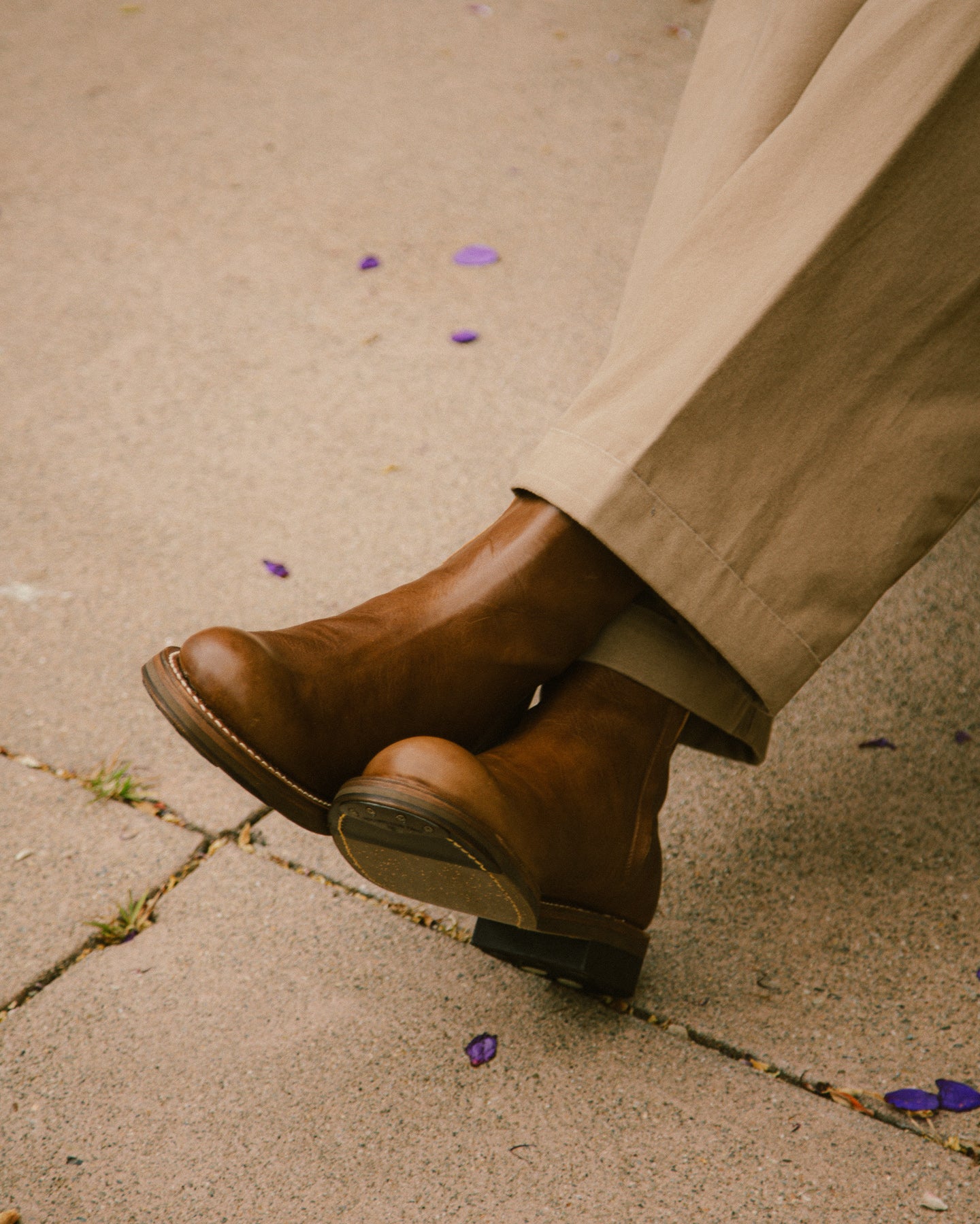 Casper Side Zip Boot - Brown Horsehide