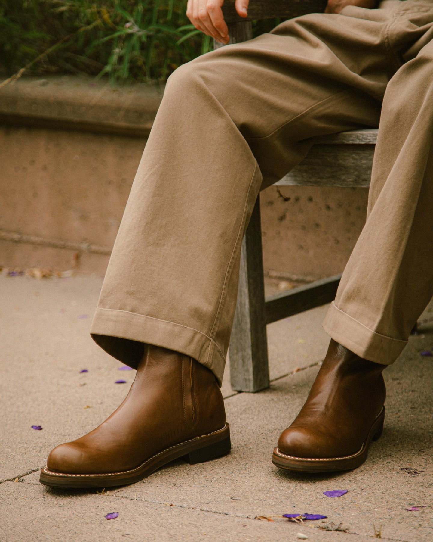 Casper Side Zip Boot - Brown Horsehide