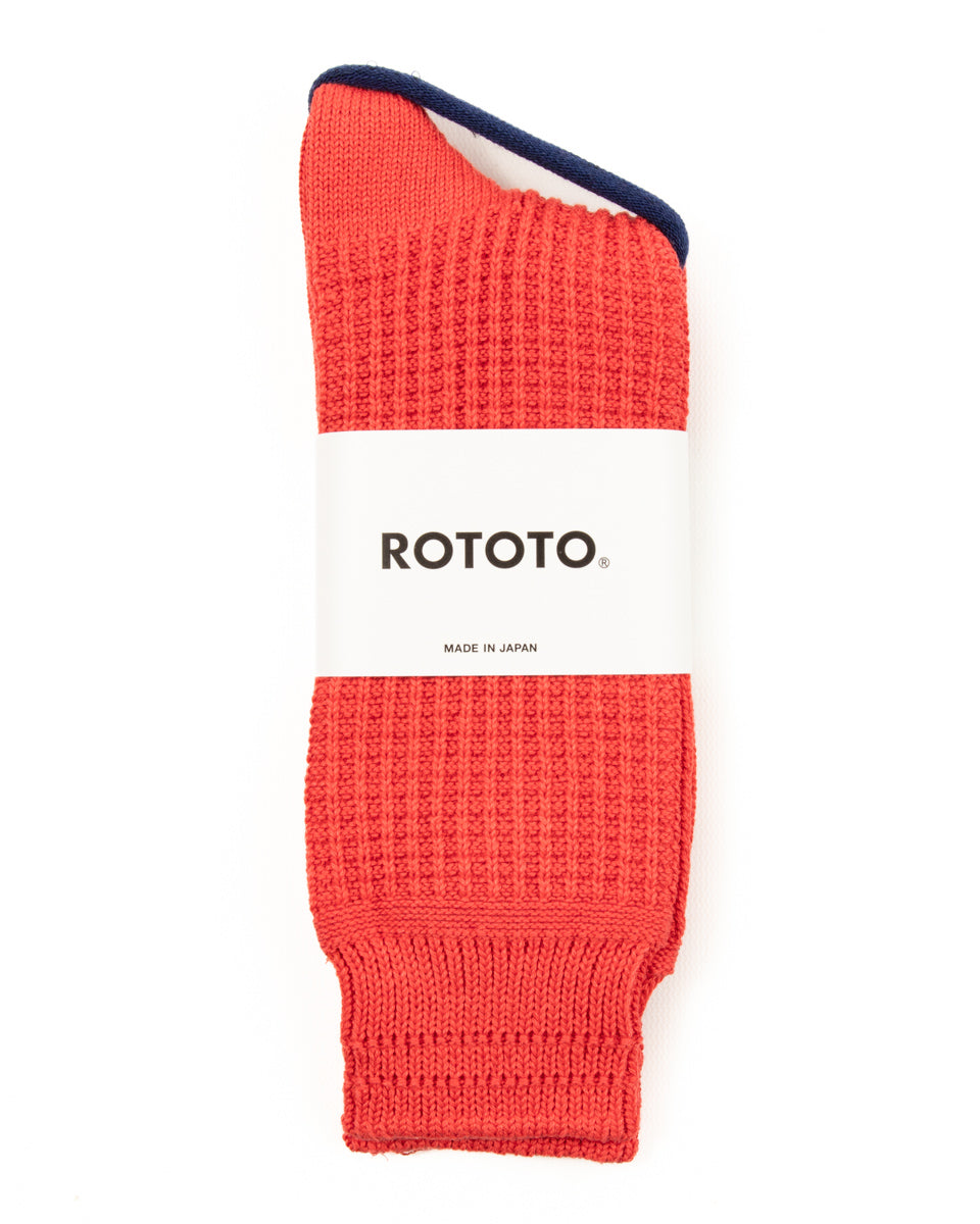 RoToTo Cotton Waffle Socks - Light Red - Standard & Strange