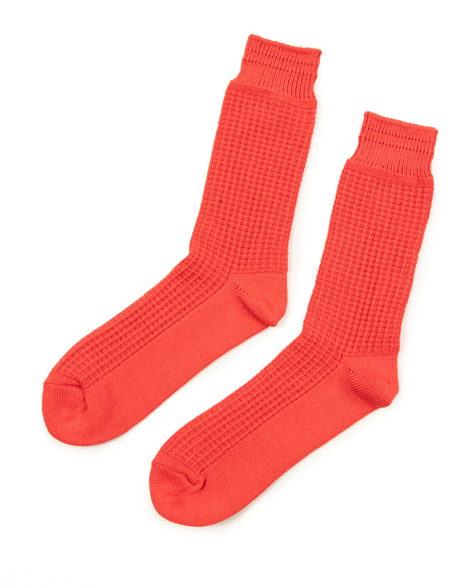 RoToTo Cotton Waffle Socks - Light Red - Standard & Strange