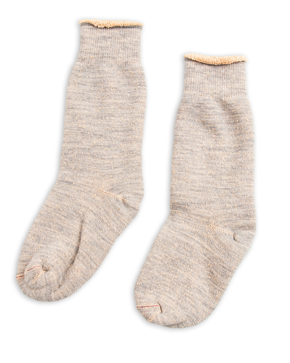 RoToTo Double Face Merino/Organic Cotton Socks - Gray/Brown - Standard & Strange