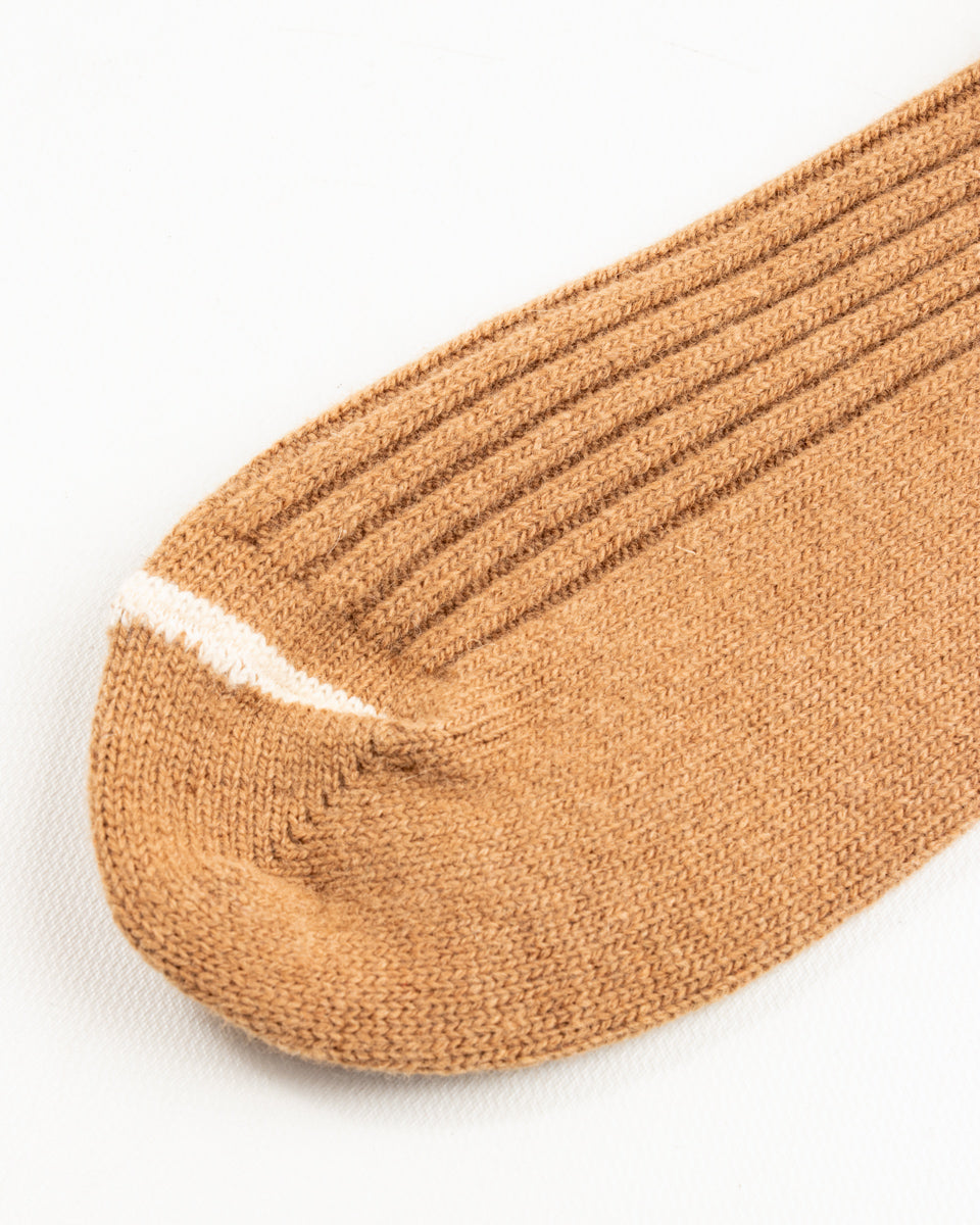RoToTo Merino Lambswool Stripe Sock - Camel - Standard & Strange