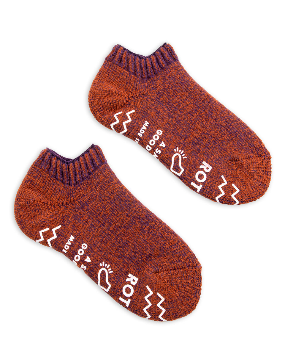 RoToTo Pile Socks Slipper - Purple/Brown - Standard & Strange