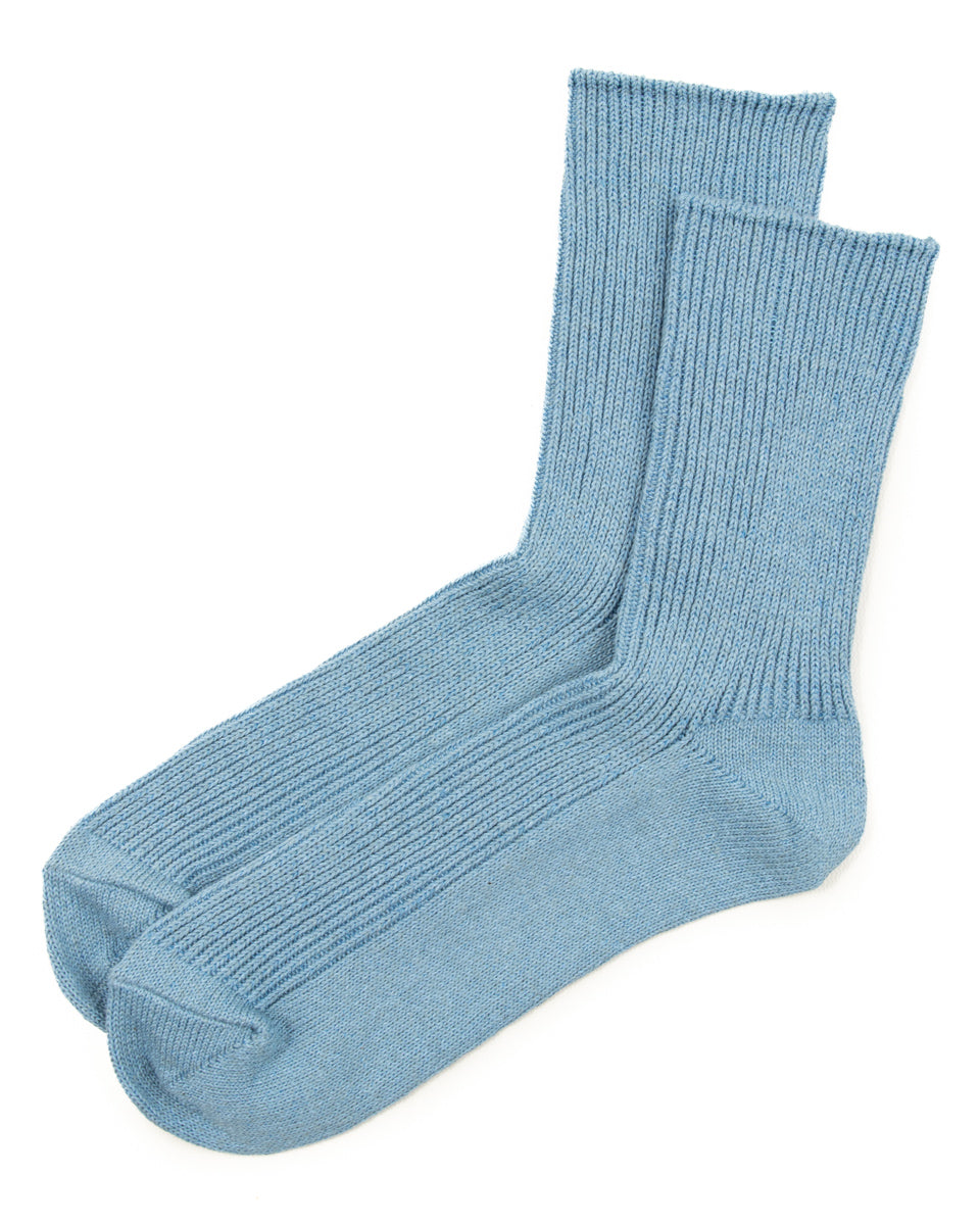 RoToTo Washi/Recycle Cotton Rib Socks - Sax - Standard & Strange