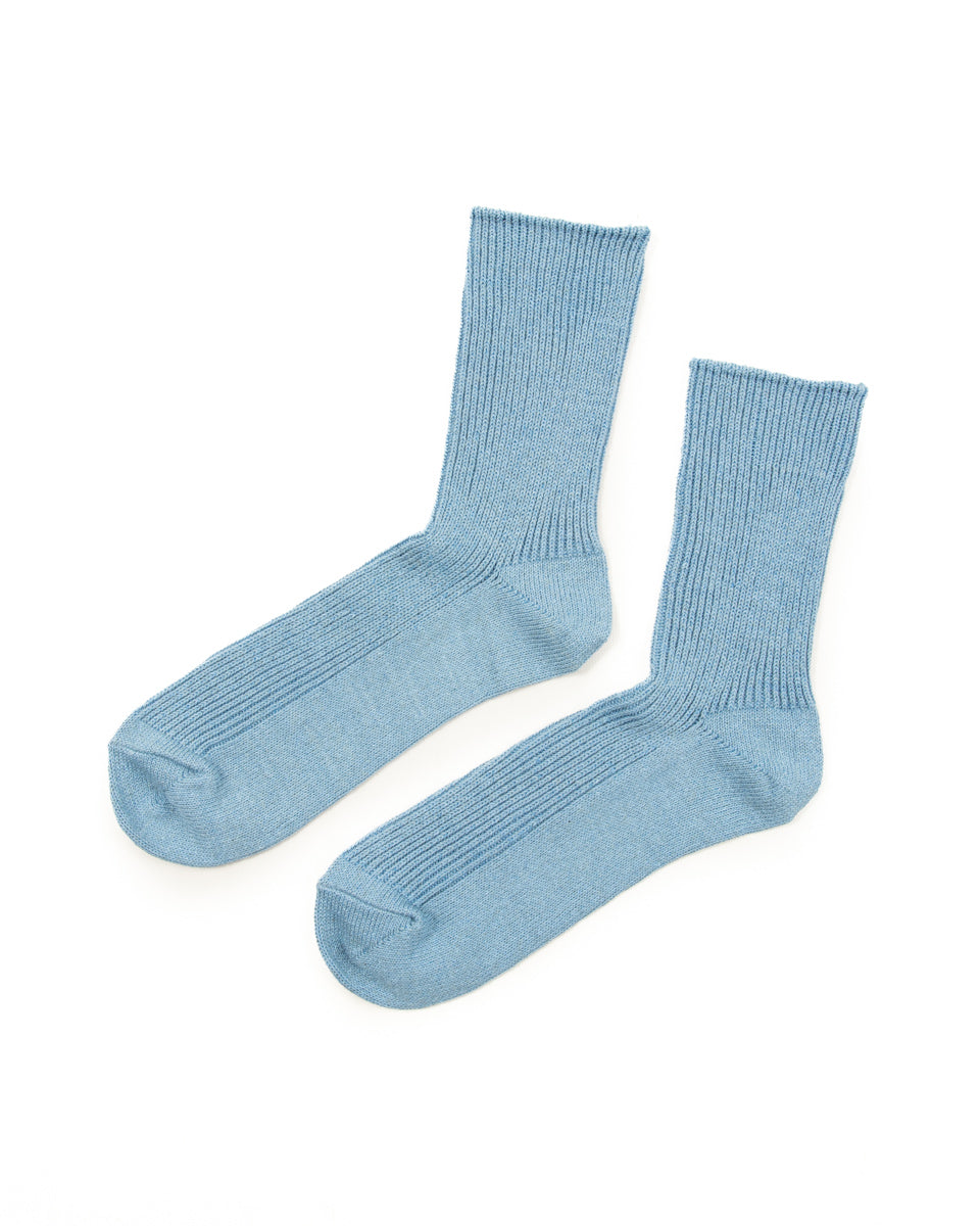 RoToTo Washi/Recycle Cotton Rib Socks - Sax - Standard & Strange