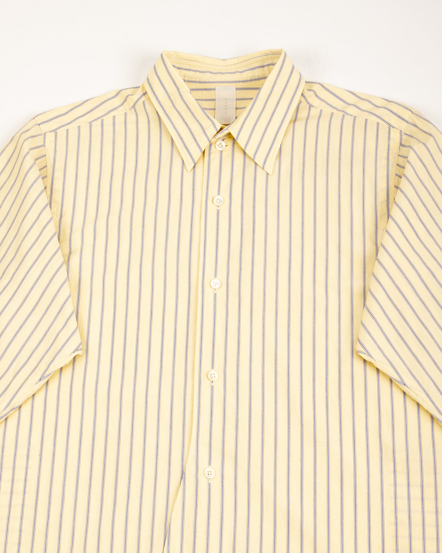 Senui Inside Pockets Shirt - Yellow Washed Fine Stripe - Standard & Strange