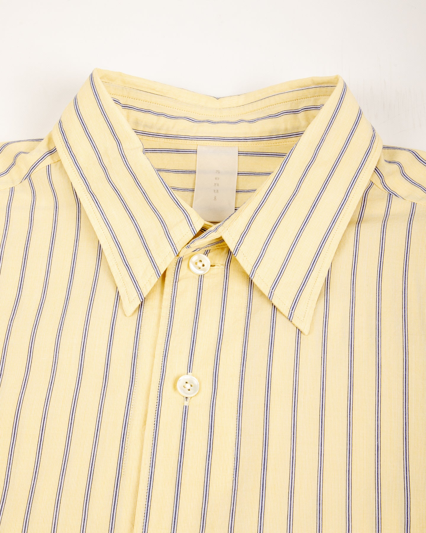 Senui Inside Pockets Shirt - Yellow Washed Fine Stripe - Standard & Strange