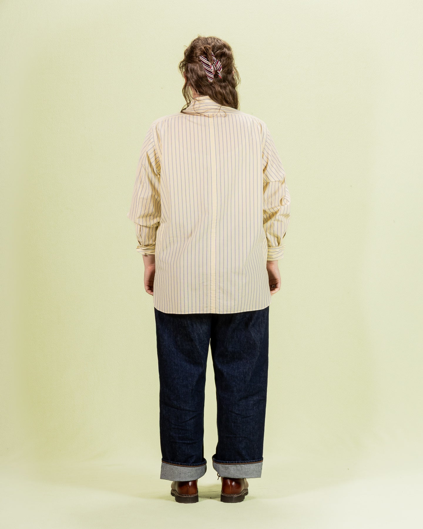 Senui Inside Pockets Shirt - Yellow Washed Fine Stripe - Standard & Strange