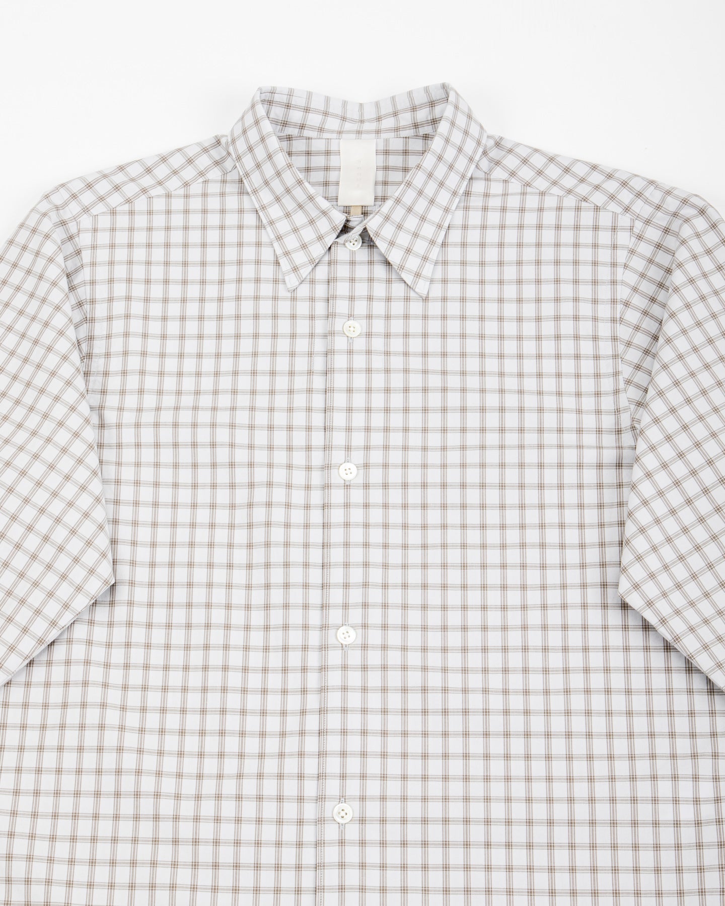 Senui Sally Side Slit Shirt - Green/Gray OG Typewriter Check 38/OS - Standard & Strange