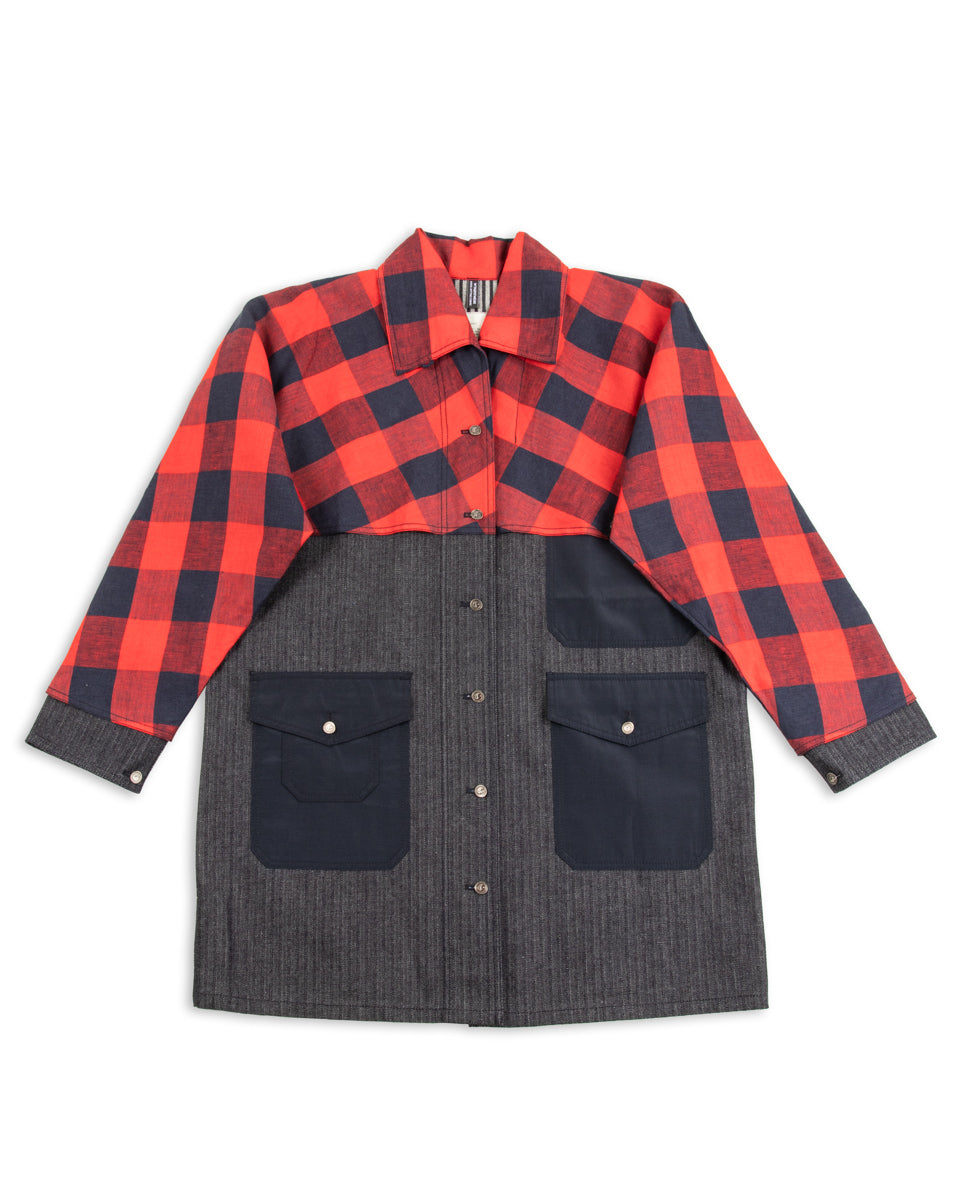 W'Menswear Hunter Fisher Coat - Denim/Red - Standard & Strange