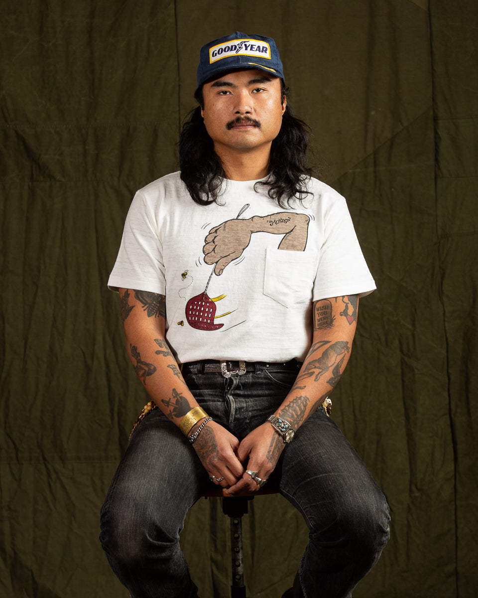 John Gluckow Arm in the Pocket T-Shirt - Off-White - Standard & Strange