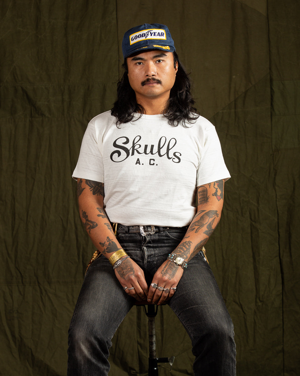 John Gluckow Skulls Athletic Club Tee - Off-White - Standard & Strange