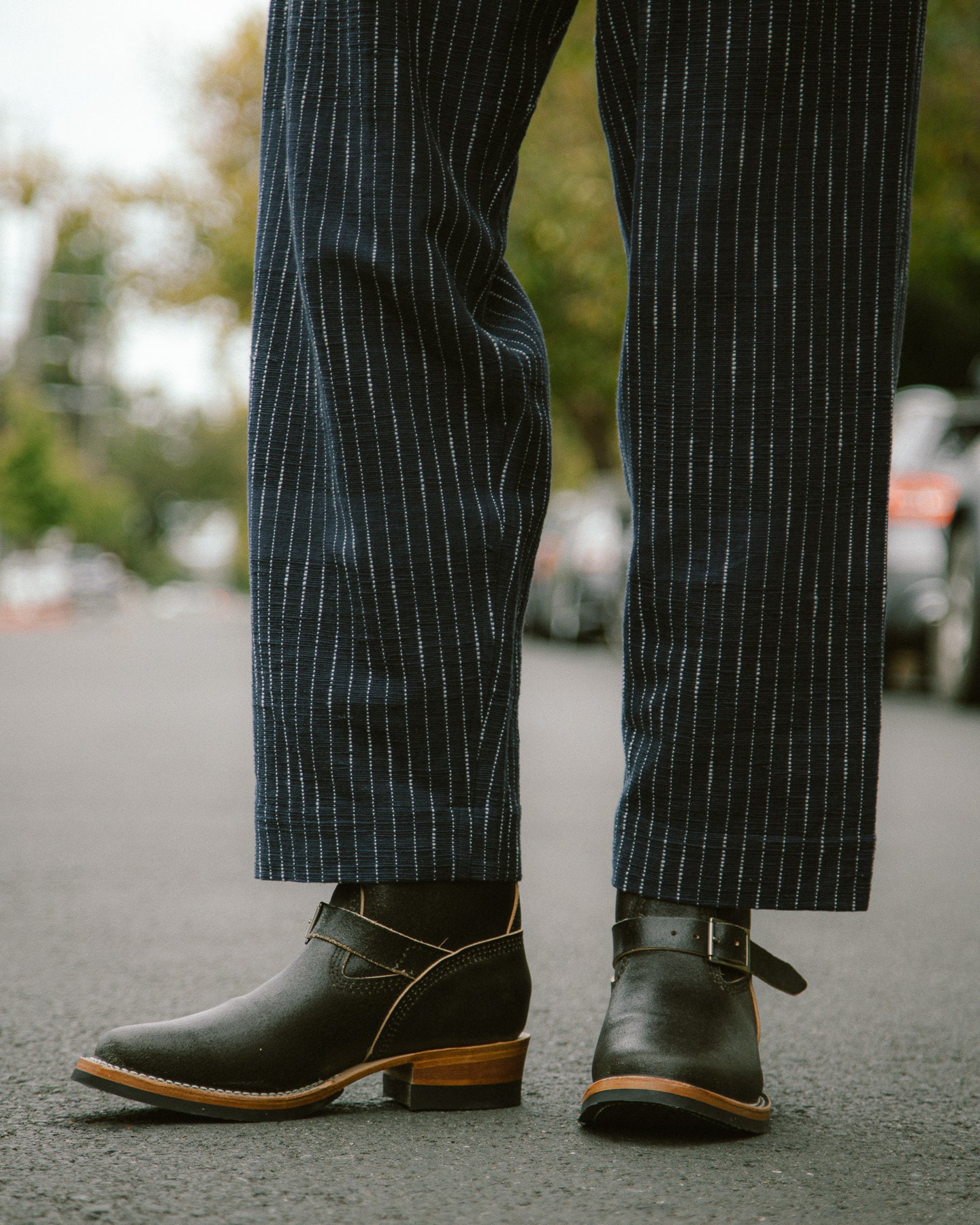 S&S x Wesco Quick Striker Engineer Boot - Olive Waxed Flesh